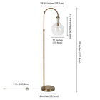 Hudson&Canal Verona Arc Floor Lamp with Glass Shade - Brass/Seeded-Product Dimensions: 19" L x 12" W x 70" H