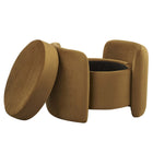 Modway Nebula Upholstered Performance Velvet Ottoman - Cognac-Dense Foam Padding