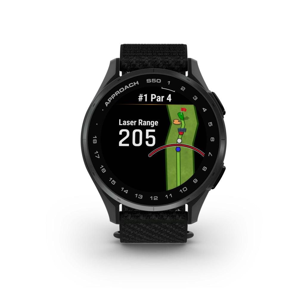 Garmin Approach S50 Smartwatch - Slate Aluminum Bezel With Black