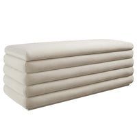Modway Mezzo Upholstered Performance Velvet Storage Bench - Almond-Channel Tufted