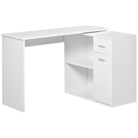 HOMCOM 46" L-Shaped Desk with Drawer - White-Space saving L-shape computer desk, ideal for office, bedroom, dorm and other small space 