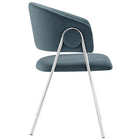 Modway Nella Upholstered Performance Velvet Dining Chair - Cadet Blue - 2 Pack-Protective Foot Pins