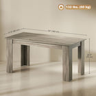 HOMCOM 63" Modern Dining Table with Wood Effect - Grey-Solid frame and triangular legs ensure strong support and durability