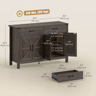 HOMCOM 47.2" L Sideboard Buffet Cabinet - Espresso-Adjustable shelves provide customized storage options