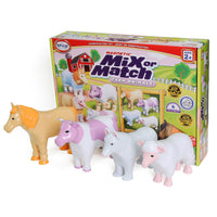 Popular Playthings Magnetic Mix or Match Farm Animals - Pastel-Magnetic pieces allow you to build four familiar farm animals or mix up the pieces and create an entirely new species