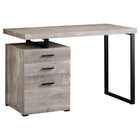 Monarch Specialties 7410 48" Computer Desk - Taupe Reclaimed Wood/Black Metal-A modern 48"L computer desk in a fashionable style, with a reversible configuration for left or right setup, perfect to create a functional workspace in your home office.