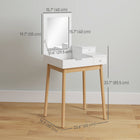 HOMCOM Makeup Vanity Desk with Flip Top Mirror - 23.6" L x 19.7" W x 33.7" H - White-Two slide-out drawers offer ample space for your cosmetics, jewelry and essentials 