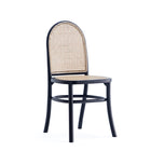 Manhattan Comfort Paragon 17.52" Industry Chic Dining Chair - Black and Grey - Set of 4-Unique Tall Round Backrest for Style and Comfort