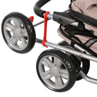 PawHut 4-Wheel Pet Stroller with Folding Sunshade Canopy, Brake, Safety Leash and Cup Holder - Brown-Bottom storage compartment and cup holder for easy access to pet supplies and personal belongings 