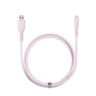 Basic Tech 6 foot Lightning Braided Cable - Pink-3000+ bend test