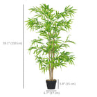 Outsunny 5' Artificial Bamboo Tree in Pot - Green - 2 Pack-Vibrant green and natural texture for an extra-realistic look and feel 