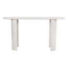 Zuo Risan Console Table - Whitewashed-Bleached Mango Wood oval shape tabletop