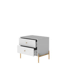 Manhattan Comfort Jasper 25.15" Modern Nightstand - White Gloss-Frame Made of MDF Mix with Painted Finish