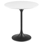 Modway Lippa 20" Round Wood Side Table - Black White-Modern Side Table