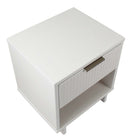 Manhattan Comfort Granville 18.11" Modern 1-Drawer Nightstand - White-30 Day Limited Manufacturer's Warranty
