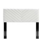 Modway Alyson Angular Channel Tufted Performance Velvet King/California King Headboard - White-Solid Wood and Particleboard Frame