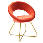 Modway Nouvelle Performance Velvet Dining Chair - Gold/Orange - 2 Pack-Dense Foam Padding