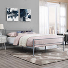 Modway Alina Platform Full Bed Frame - Grey-Powder Coated Sturdy Steel Frame