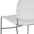 Flash Furniture HERCULES Series Ultra-Compact Stack Chair with Silver Powder Coated Frame - White-Carrying Handle to better transport