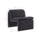 Modway Lume Boucle Upholstered Armless Accent Chair - Charcoal-Boucle Fabric Upholstery