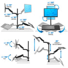 Mount-It! Adjustable Monitor Mount for Up to 32" Screens - Black-Clamp fits desktops up to 3.5" thick