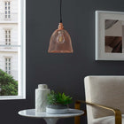 Modway Glimmer Bell-Shaped Pendant Light - Rose Gold-Plated Rose Gold Steel Shade / Wall Mount