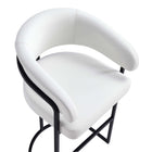 Manhattan Comfort Augusta 22.8" Modern Leatherette Upholstered Barstool - White - 3 Pack-Frame Made of Metal with Matte Black Finish