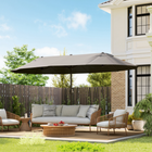 Outsunny Double-Sided Patio Umbrella with Twin Canopy - 15' - Grey-Large 8.7' diameter double canopy umbrella with 7.8' height for wide coverage from the sun
