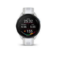Garmin Forerunner 165 - Mist Grey/Whitestone-See all of your data on a brilliant AMOLED touchscreen display with traditional button controls