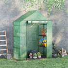 Outsunny 55" x 28" x 75" Walk-in Greenhouse with 4 Shelves- 4" extended cover to bury in the soil for extra stability
 