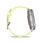 Garmin Venu 4 Smartwatch - 45 mm - Silver with Citron Silicone band-Design (new): Smartwatch with a bright, colorful display, stainless steel design, and built-in flashlight