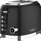 Salton NuRetro Digital 2 Slice Toaster - Midnight Black-6 different toasting levels for precise browning, from lightly golden to extra crisp. reheat, defrost and bagel (toasts only one side) functions for perfect results.