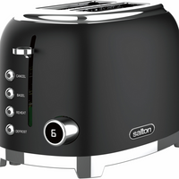 Salton NuRetro Digital 2 Slice Toaster - Midnight Black-6 different toasting levels for precise browning, from lightly golden to extra crisp. reheat, defrost and bagel (toasts only one side) functions for perfect results.