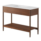 Modway Zaire 48" Single Sink Bathroom Vanity - Walnut/White-Wood Grain Veneer