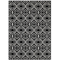 Modway Frame Transitional Moroccan Trellis Area Rug - 8 ft W x 10 ft L - Black/White-Transitional Moroccan Trellis Area Rug
