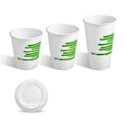 Perk Compostable Hot Cup Lid - 10 12 16 Oz. - White - 50 Pack-50 lids per pack