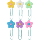 Merangue Flower Paper Clips - 6 Pack-Flower shaped paper clips