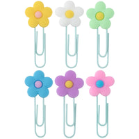 Merangue Flower Paper Clips - 6 Pack-Flower shaped paper clips