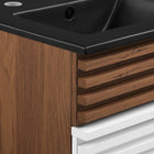 Modway Render 18" Bathroom Vanity - White/Walnut/Black-Assembly Required