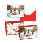 Pierre Belvedere Holiday Cards Set with Envelopes - Snowday - 6" x 4.5" - French - 20 Pack-Blank interiors for personalized greetings