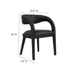 Modway Pinnacle Vegan Leather Dining Chair - Black - 2 Pack-Dense Foam Padding