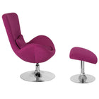 Flash Furniture Egg Series Magenta Fabric Side Reception Chair with Ottoman-Magenta Fabric Upholstery