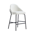 Manhattan Comfort Gracie 22" Modern Leatherette Upholstered Counter Stool - White and Black-Weight Capacity: 275 Lbs. Each
