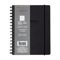 Cambridge Tabbed Notebook - 8" x 6" - Black-Sturdy front and back covers with rounded corners
