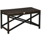 Outsunny Patio Wicker End Table with Plastic Board Under the Full Woven Table Top - Mixed Brown-Classic design is an excellent addition to your patio, garden and pool 