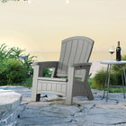 Suncast Adirondack Chair with Storage - Dove Grey-Convenient built in storage provides space for cushions and outdoor accessories with a maximum weight limit of 50 lbs. 