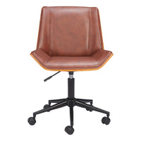 Zuo Maker Office Chair - Brown-Plush and durable faux leather fabric