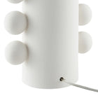 Hudson&Canal Jurrah 27" Tall Ceramic Table Lamp with Fabric Shade - Matte White/White-Includes a 6 ft. cord with rotary socket switch