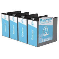 Davis Group Easyview Premium Binder - D Ring - Customizable - 5" - Black - 4 Pack-3 Ring Binder