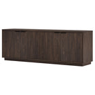 Hudson&Canal Mansfield TV Stand for TV's up to 78" - Alder Brown-The top has a weight capacity of 75lbs, lower shelves can hold 25lbs each